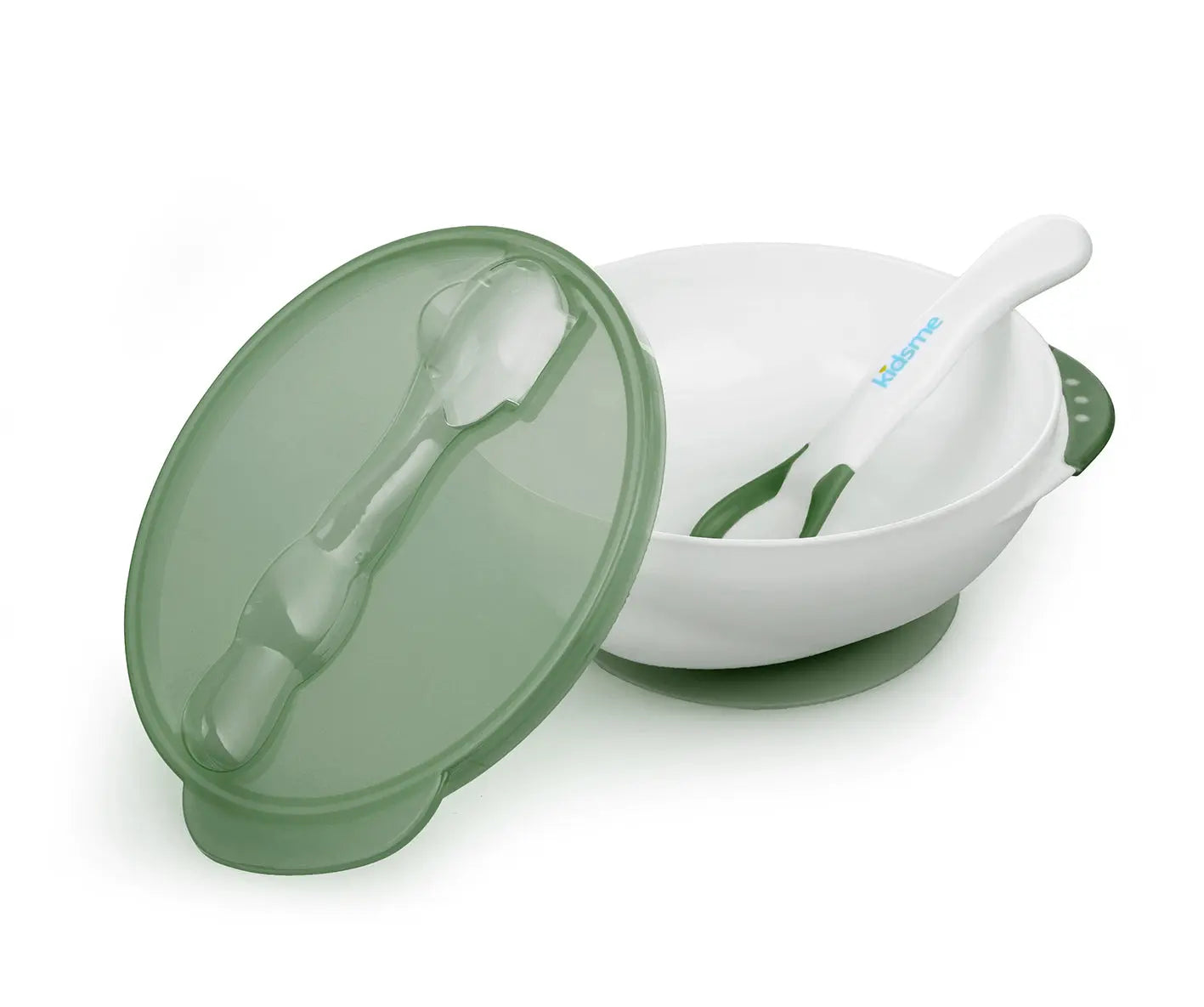 Kidsme Suction Bowl With Ideal Temperature Feeding Spoon Set Grey Kidsme Yallatoys