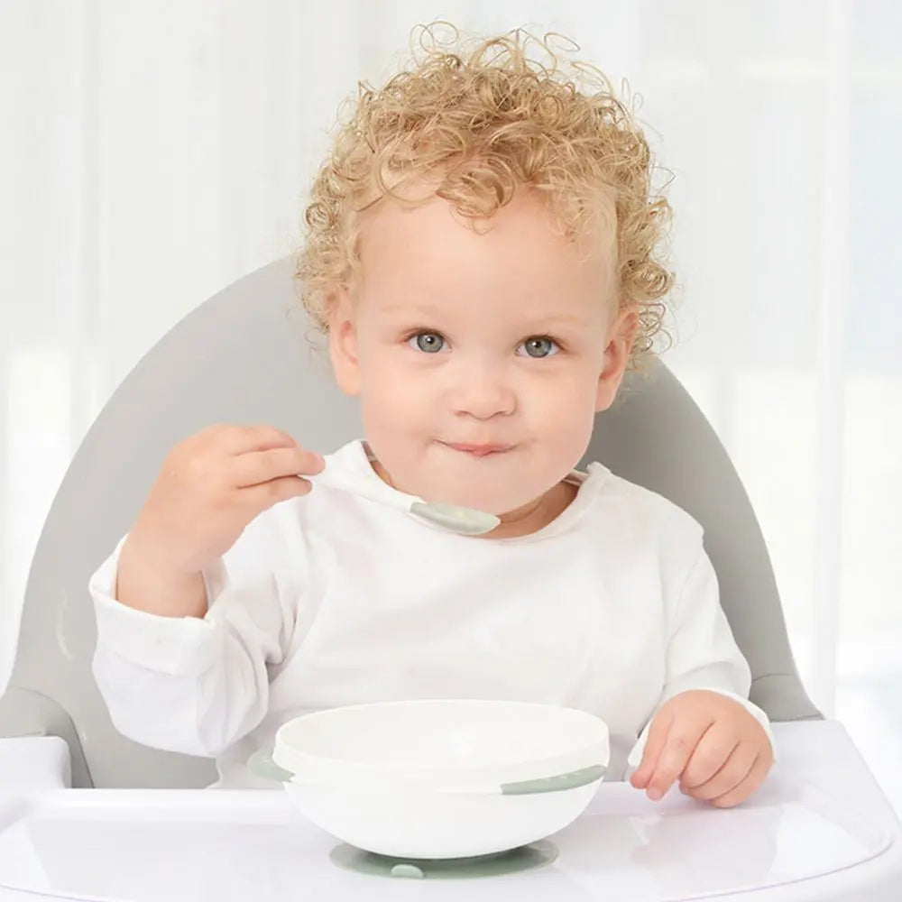 Kidsme Suction Bowl With Ideal Temperature Feeding Spoon Set Grey Kidsme Yallatoys