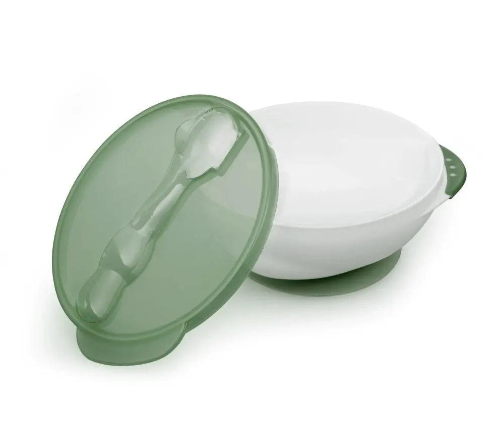 Kidsme Suction Bowl With Ideal Temperature Feeding Spoon Set Grey Kidsme Yallatoys