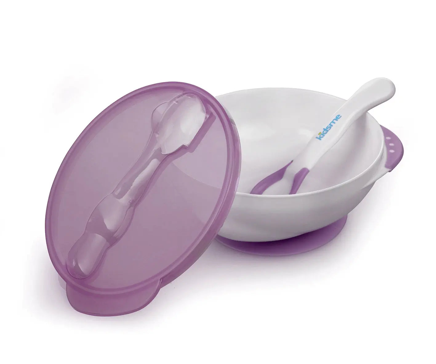 Kidsme Suction Bowl With Ideal Temperature Feeding Spoon Set Purple Kidsme Yallatoys