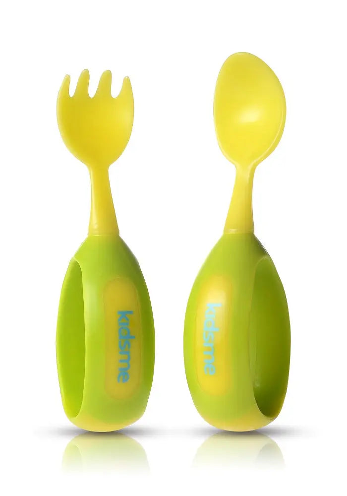 Kidsme Toddler Fork And Spoon Set Lime Kidsme Yallatoys
