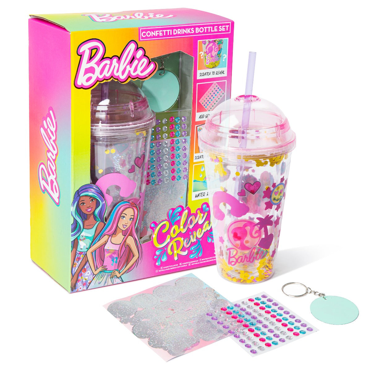 Buy Barbie Colour Reveal Confetti Drinks Bottle Set | Yallatoys.com