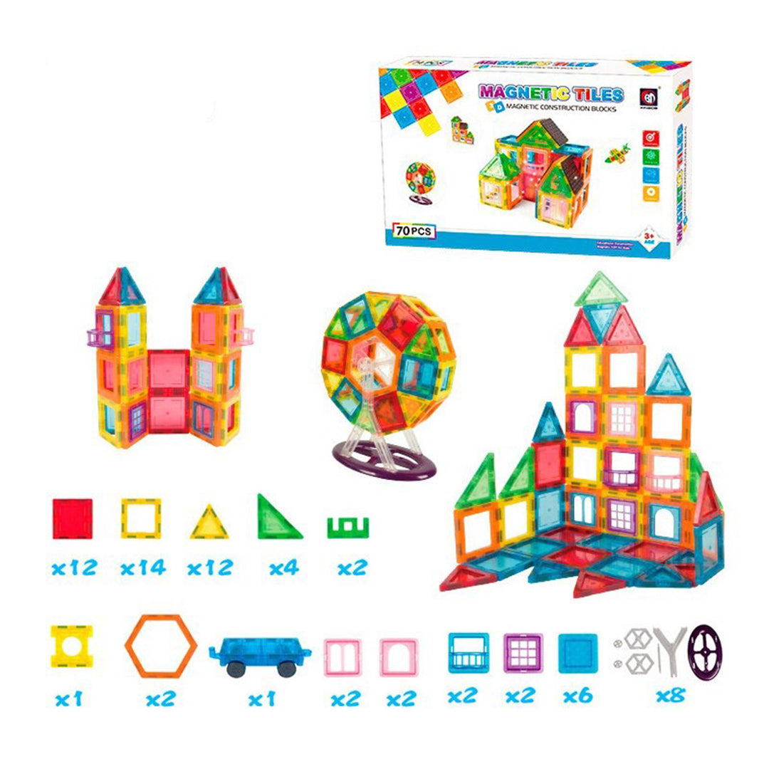 Buy Magnetic Tiles Blocks 70pcs | Yallatoys.com