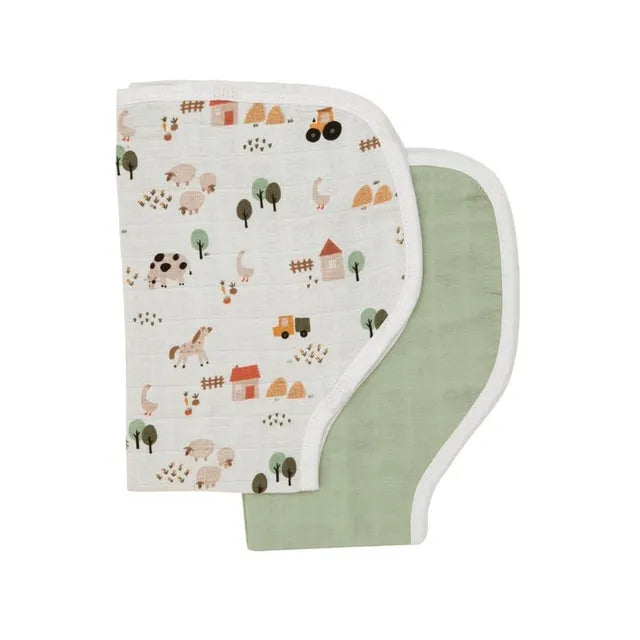 All4Ella Reversible Burp Cloth Country Farm 2 Pcs All4Ella Yallatoys