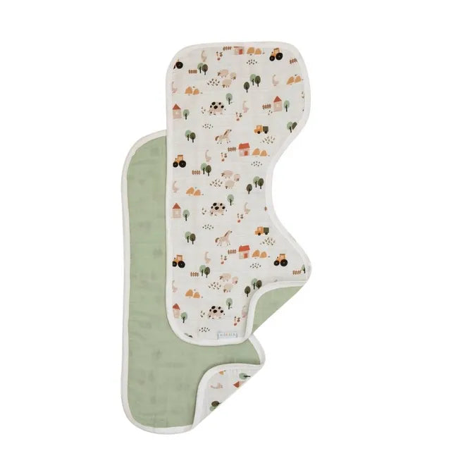 All4Ella Reversible Burp Cloth Country Farm 2 Pcs All4Ella Yallatoys