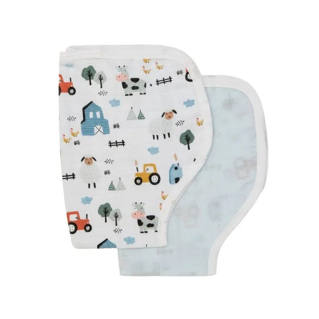 All4Ella Reversible Burp Cloth Barnyard 2 Pcs All4Ella Yallatoys
