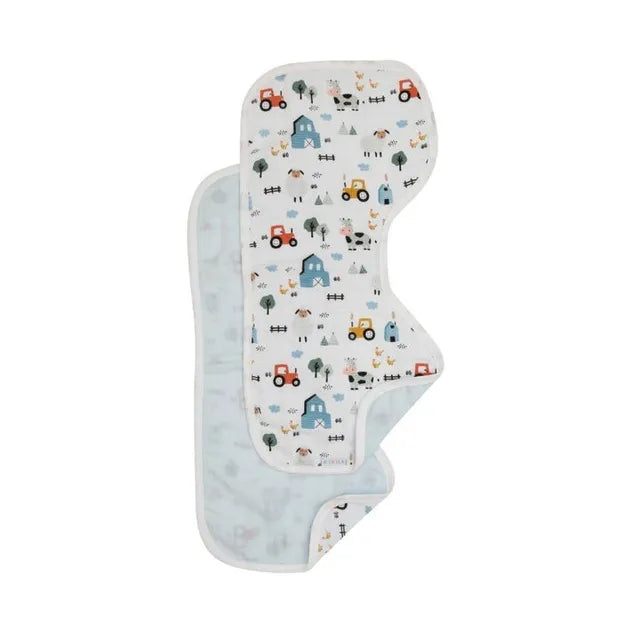 All4Ella Reversible Burp Cloth Barnyard 2 Pcs All4Ella Yallatoys