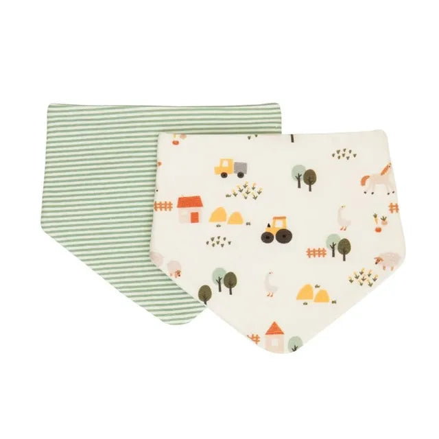All4Ella Reversible Bandana Bibs Country Farm 2Pcs All4Ella Yallatoys