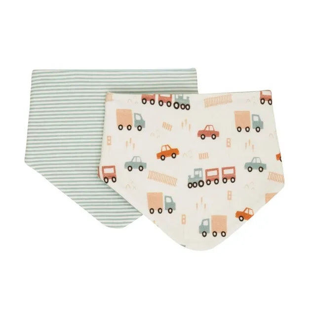 All4Ella - Bandana Bibs 2 Pack - Blue Trucks All4Ella Yallatoys