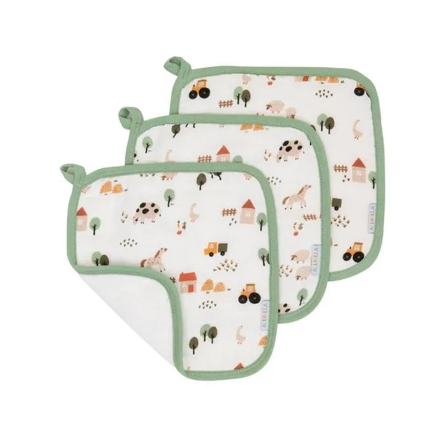 All4Ella - Wash Cloth 3 Pack - Country Farm All4Ella Yallatoys