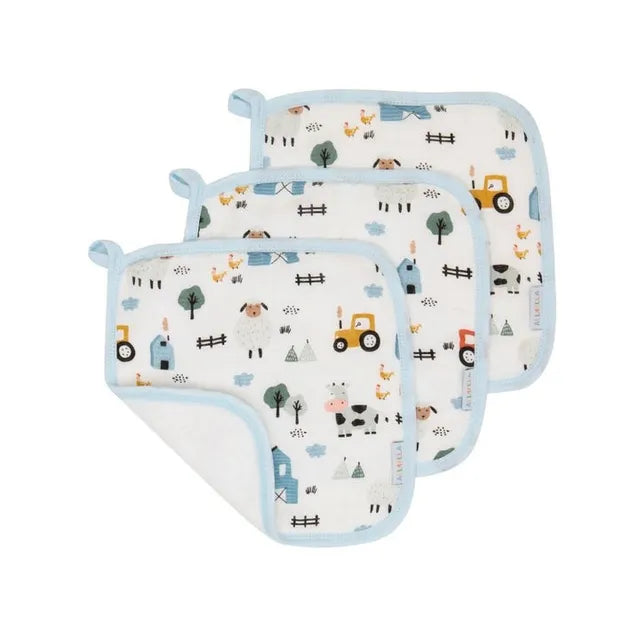All4Ella - Wash Cloth 3 Pack - Barnyard All4Ella Yallatoys