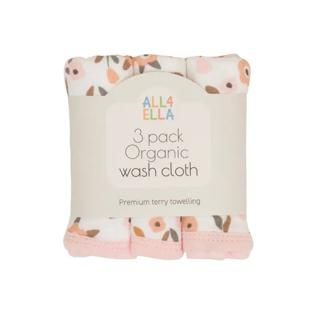 All4Ella - Wash Cloth 3 Pack - Floral Bouquet All4Ella Yallatoys