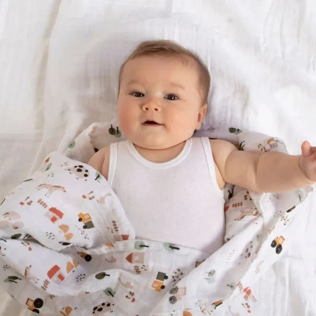 All4Ella - Muslin Swaddle - Country Farm All4Ella Yallatoys