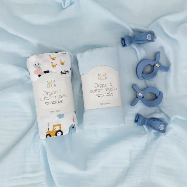 All4Ella - Muslin Swaddle - Barnyard All4Ella Yallatoys