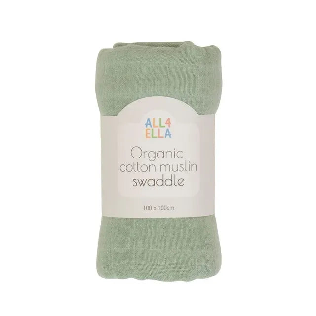 All4Ella - Muslin Swaddle - Sage All4Ella Yallatoys