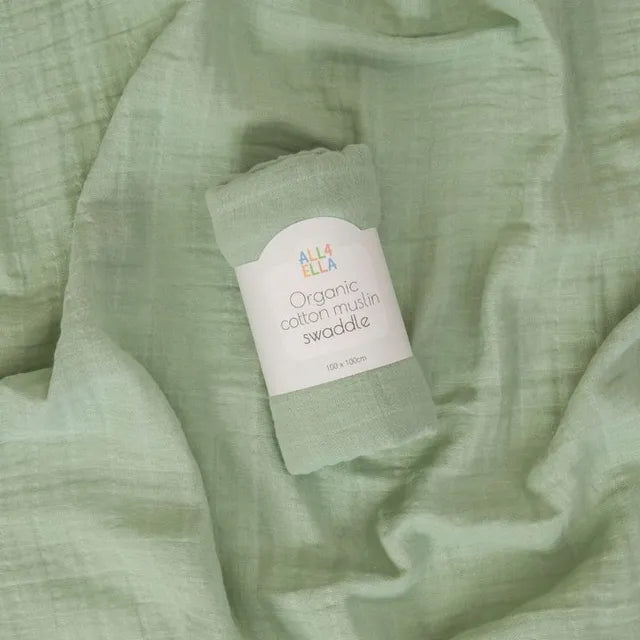 All4Ella - Muslin Swaddle - Sage All4Ella Yallatoys