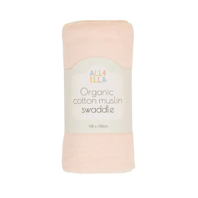 All4Ella - Muslin Swaddle - Baby Pink All4Ella Yallatoys