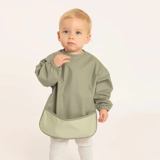 All4Ella - Recycled Long sleeve Bib - Two-tone Sage All4Ella Yallatoys