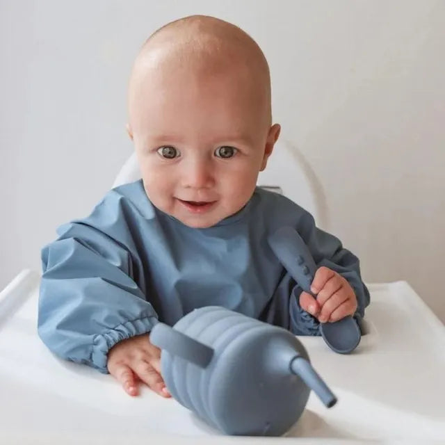 All4Ella - Recycled Long sleeve Bib - Two-tone Blue All4Ella Yallatoys