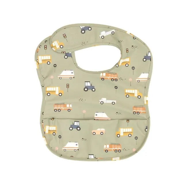 All4Ella - Recycled Pouch Bib - Trucks All4Ella Yallatoys