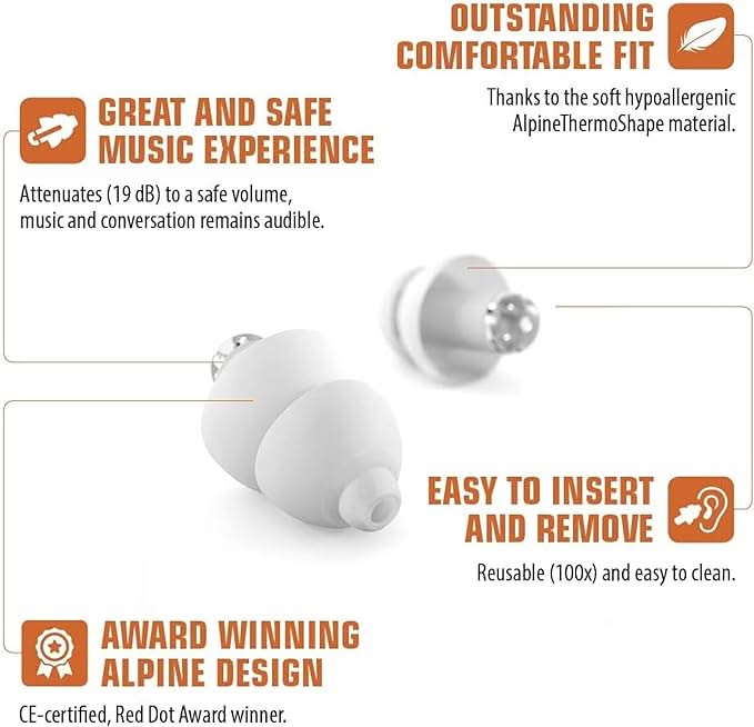 Alpine Partyplug Party Earplugs Transparant 1 Pair Alpine Yallatoys