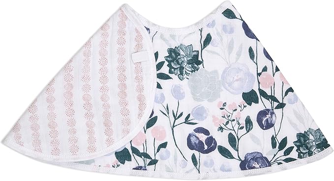 Aden + Anais Essentials Cotton Muslin Baby Burpy Bib Flowers Bloom aden + anais Yallatoys