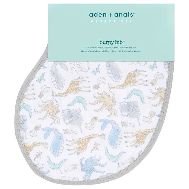 Aden + Anais Essentials Cotton Baby Burpy Bib Natural History aden + anais Yallatoys