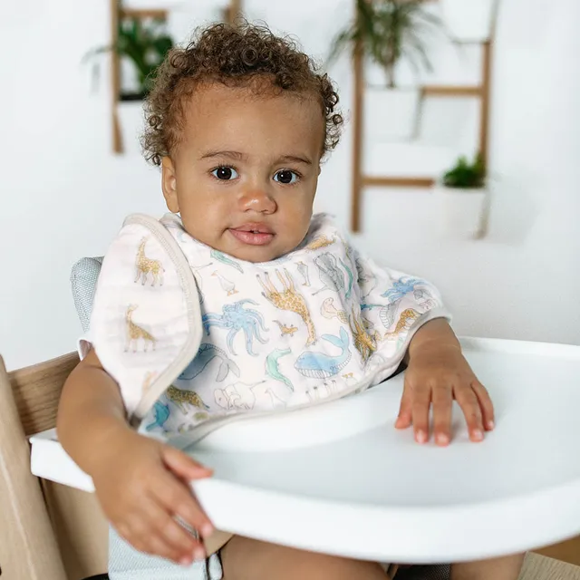 Aden + Anais Essentials Cotton Baby Burpy Bib Natural History aden + anais Yallatoys