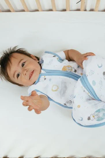 Aden + Anais Essentials 100% Cotton Muslin 1.0 Tog Light Sleeping Bag Space Explorers 6 to 18 months aden + anais Yallatoys