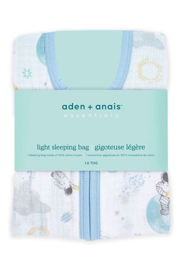 Aden + Anais Essentials 100% Cotton Muslin 1.0 Tog Light Sleeping Bag Space Explorers 6 to 18 months aden + anais Yallatoys