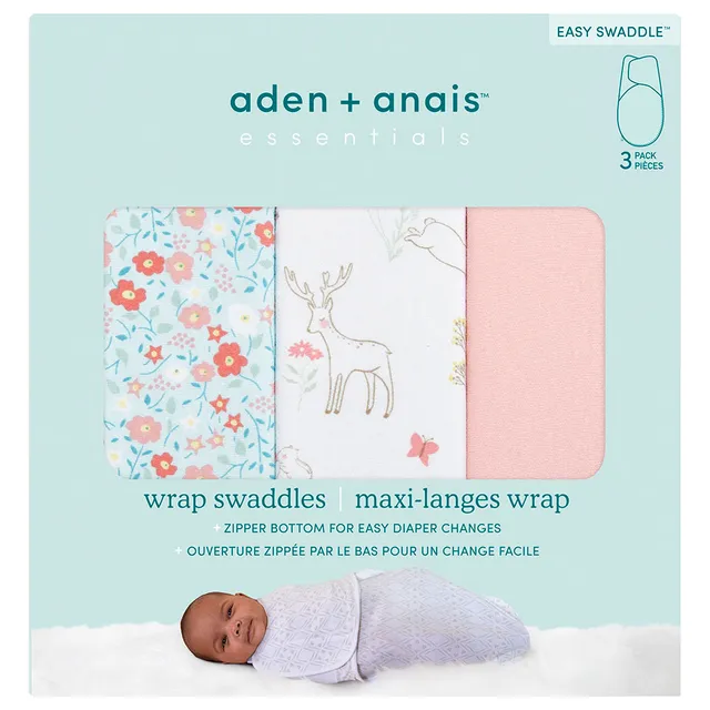 Aden + Anais Easy Swaddle Wrap Pack Of 3 Fairy Tale Flowers 4 to 6 Months aden + anais Yallatoys