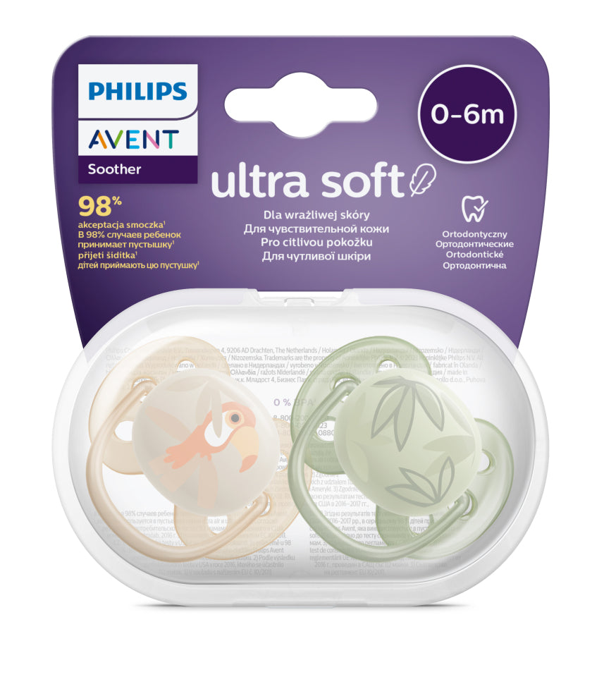 Philips Avent Ultra Soft Pacifier 0 to 6M Boy x2 Philips Avent Yallatoys