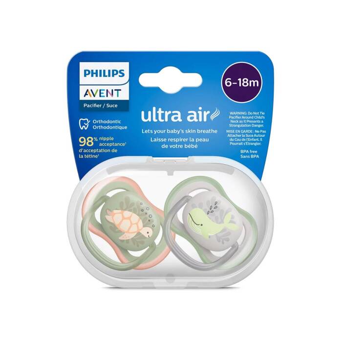 Philips Avent Ultra Air Pacifier 6 to 18M Boy x2 Philips Avent Yallatoys