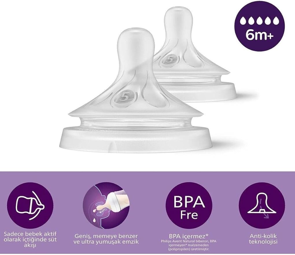 Philips Avent Natural 3.0 Feeding Teats 6months x2 Philips Avent Yallatoys