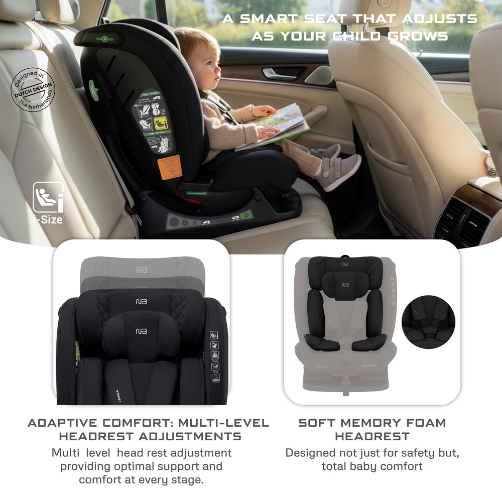 Neobreez I Eroca I Size All In1 Convertible Car Seat Black