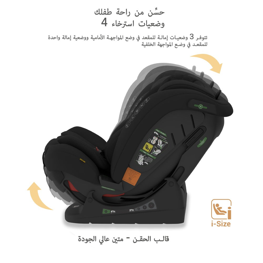 Neobreez I Eroca I Size All In1 Convertible Car Seat Black