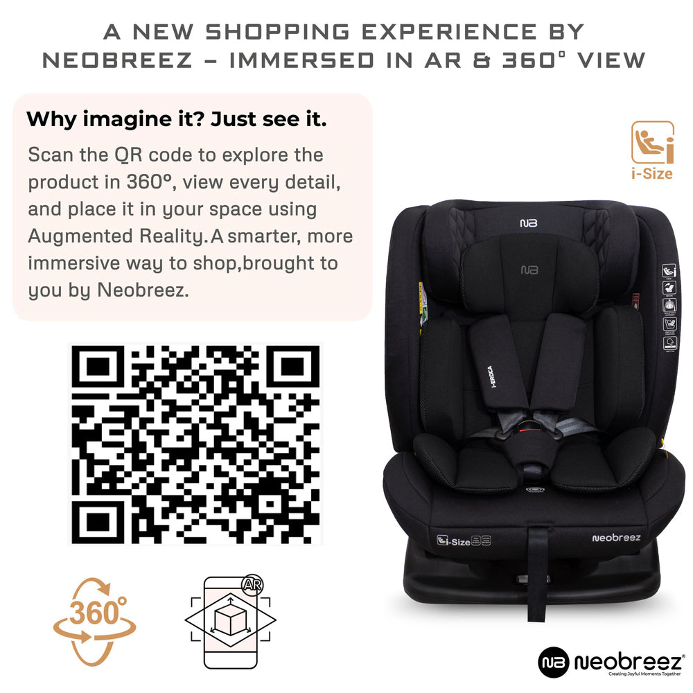 Neobreez I Eroca I Size All In1 Convertible Car Seat Black