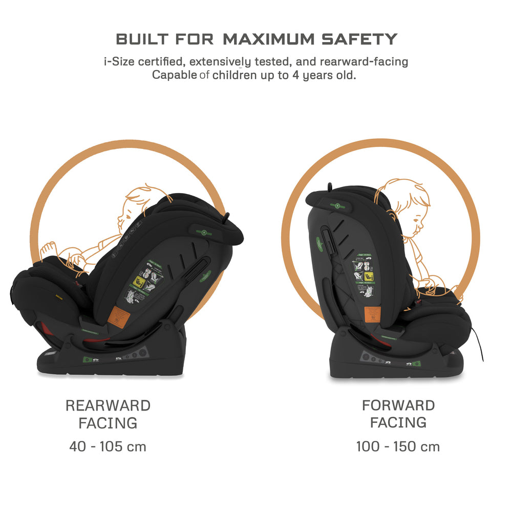 Neobreez I Eroca I Size All In1 Convertible Car Seat Black