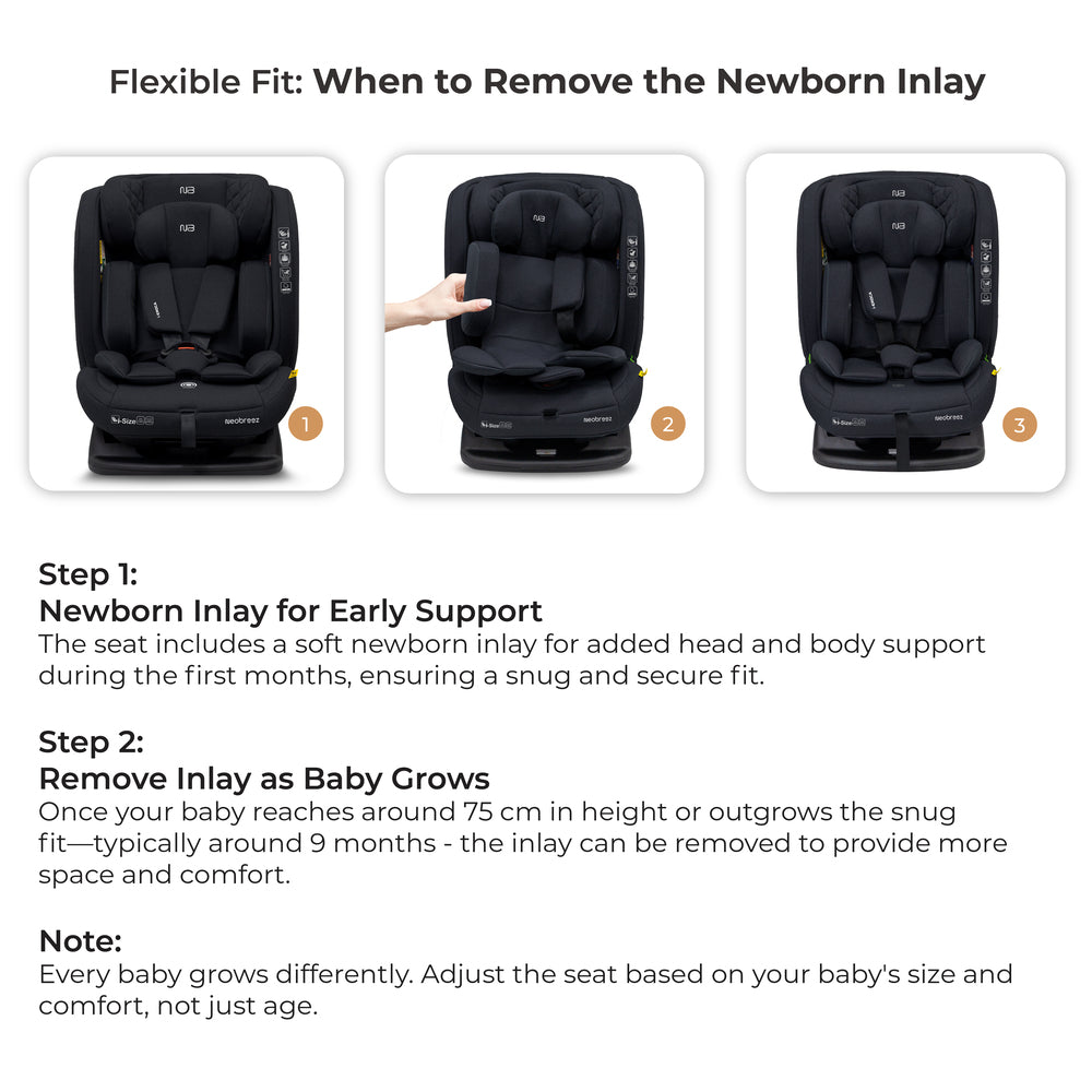 Neobreez I Eroca I Size All In1 Convertible Car Seat Black