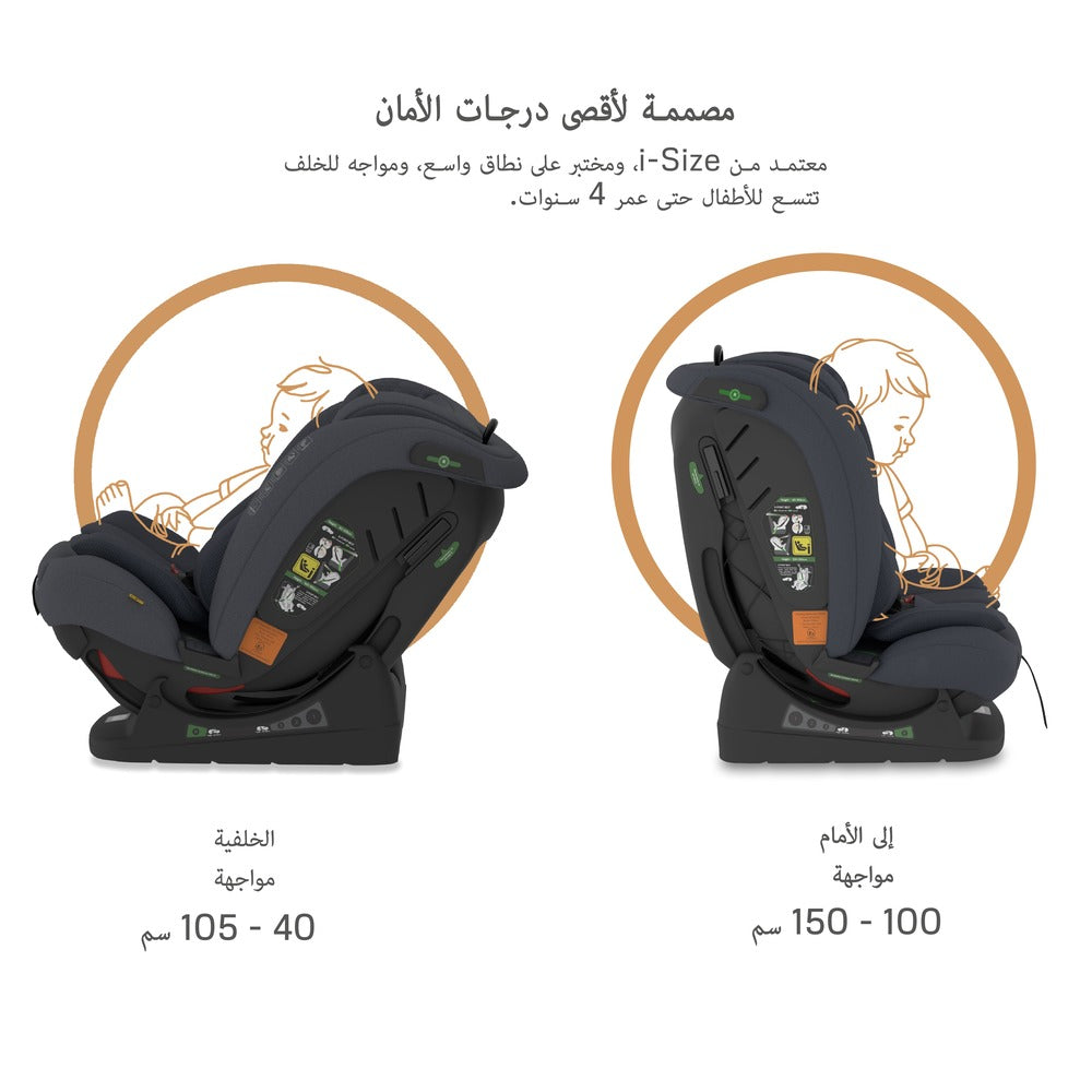Neobreez I Eroca I Size All In1 Convertible Car Seat Grey