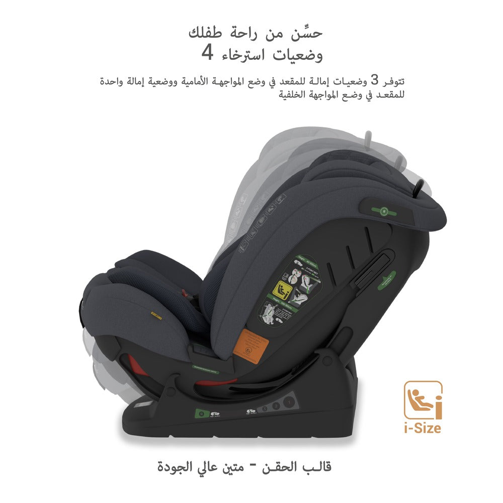 Neobreez I Eroca I Size All In1 Convertible Car Seat Grey