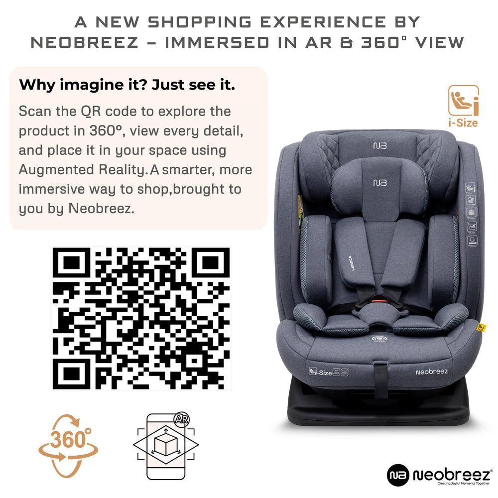 Neobreez I Eroca I Size All In1 Convertible Car Seat Grey