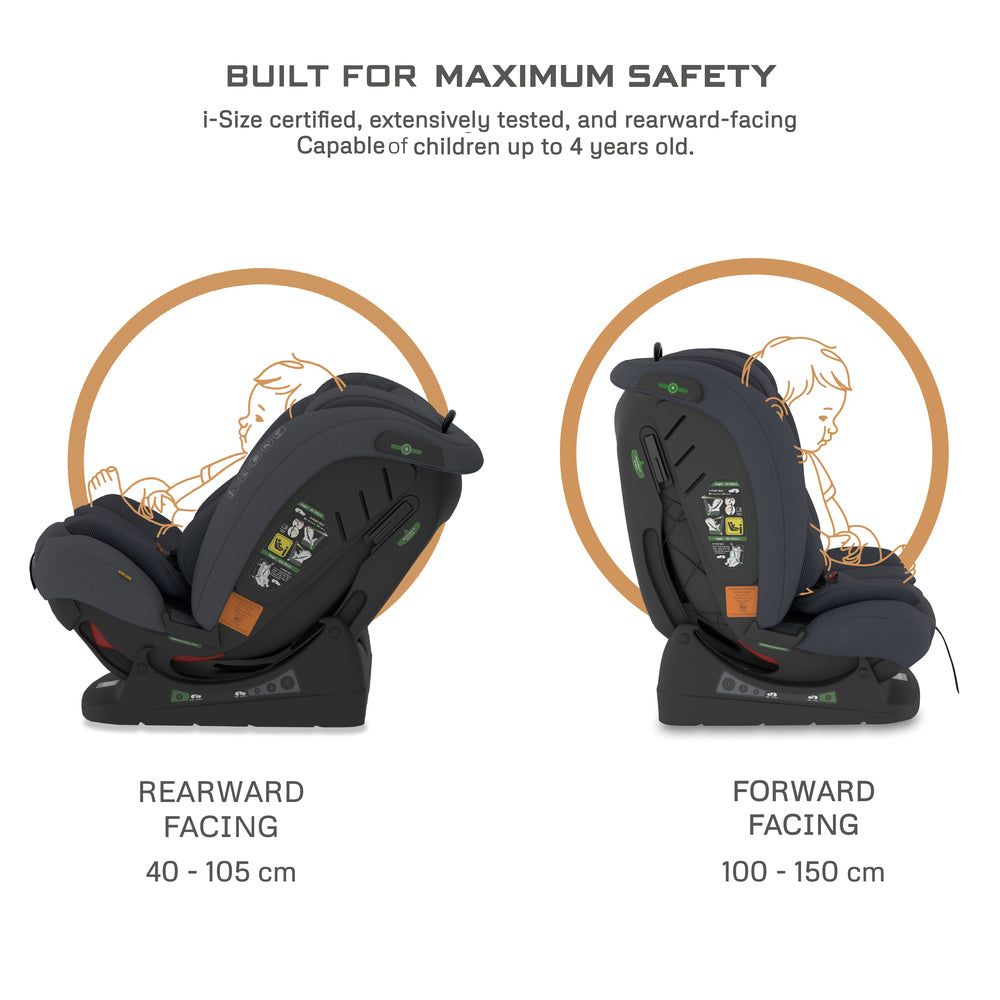 Neobreez I Eroca I Size All In1 Convertible Car Seat Grey