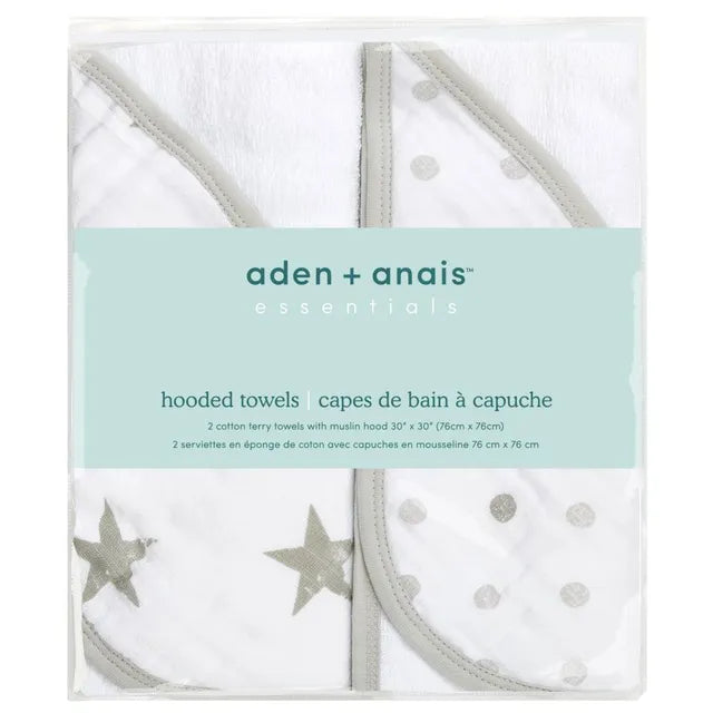 Aden + Anais Essentials Hooded Towel Dusty 2pcs aden + anais Yallatoys