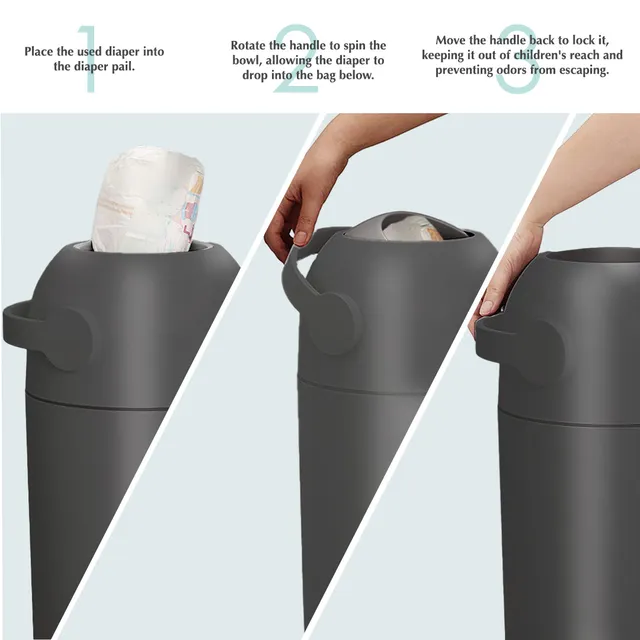 Bumble And Bird Odourless Diaper Pail Anthracite Bumble & Bird Yallatoys