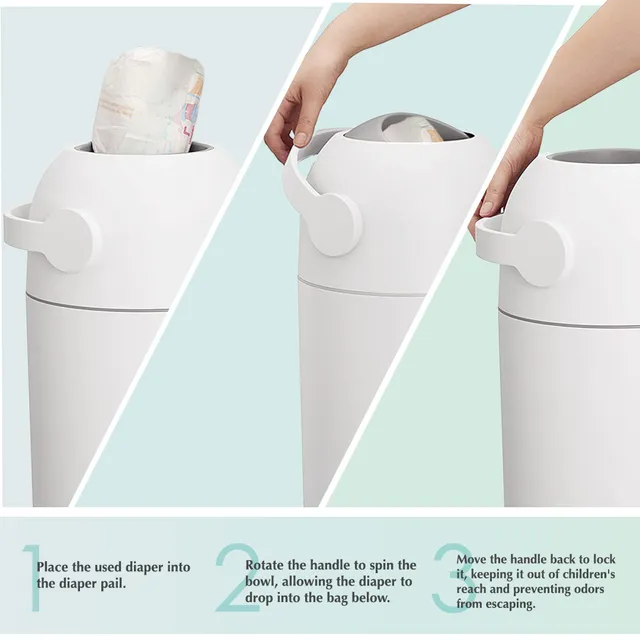 Bumble And Bird Odourless Diaper Pail White Bumble & Bird Yallatoys