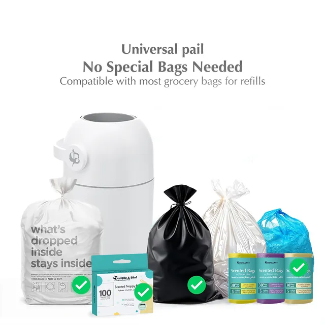 Bumble And Bird Odourless Diaper Pail White Bumble & Bird Yallatoys
