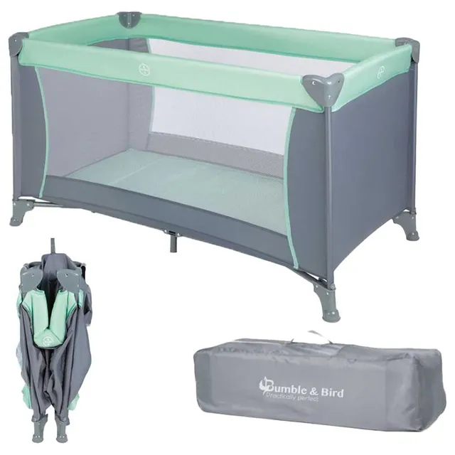 Bumble And Bird 2 in 1 Travel Cot And Foldable Playpen Green Bumble & Bird Yallatoys