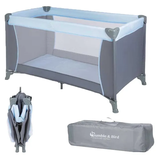 Bumble And Bird 2 in 1 Travel Cot And Foldable Playpen Blue Bumble & Bird Yallatoys