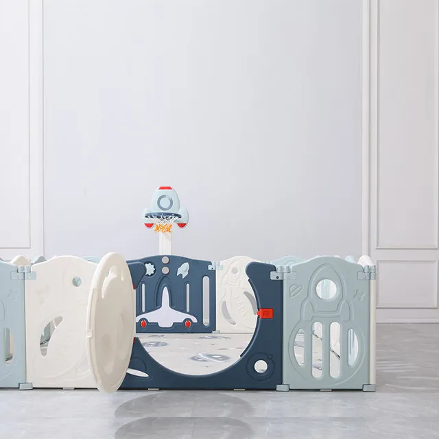 Bumble And Bird Playpen Swing And Basketball Hoop Blue 16pcs Bumble & Bird Yallatoys